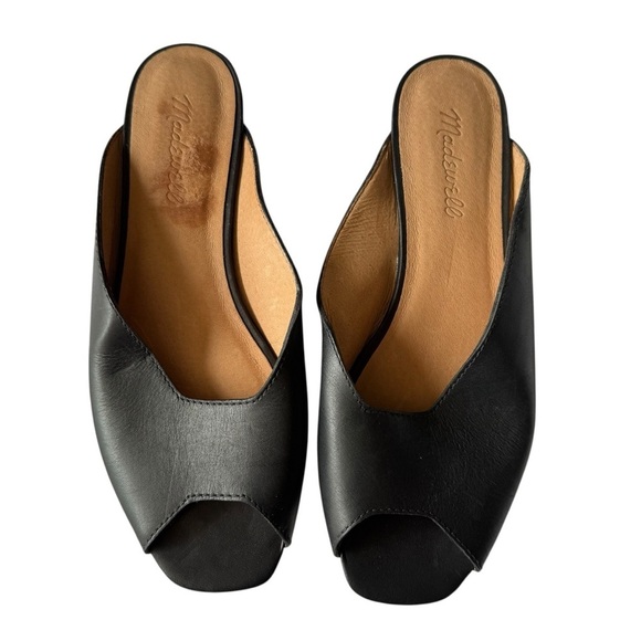 Madewell - The Erica Peep-Toe Mule in Leather Sz 7.5 - Picture 2 of 8